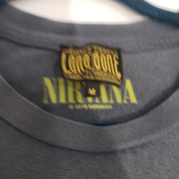 Long Gone Nirvana Womens Boxy Short Sleeve Band‎ T Shirt Size M Classic Lounge - Picture 4 of 8